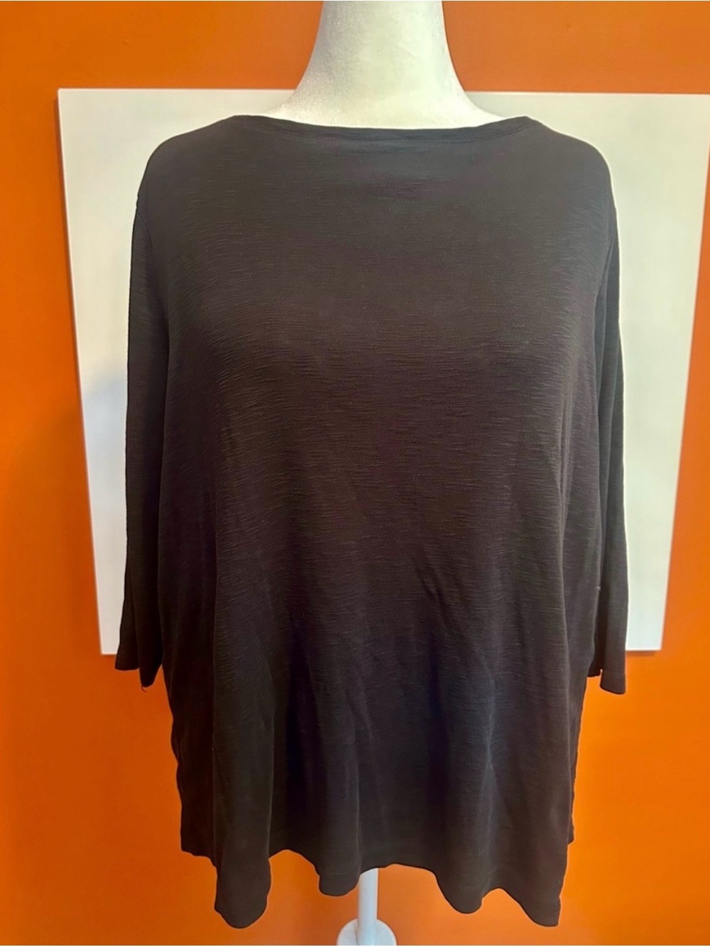 J. Jill Black Pima Cotton Button-Back Tee Top - Size 2X